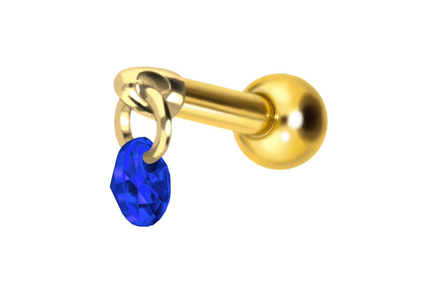 Titan Ohrpiercing mit Innengewinde RUNDER KRISTALL